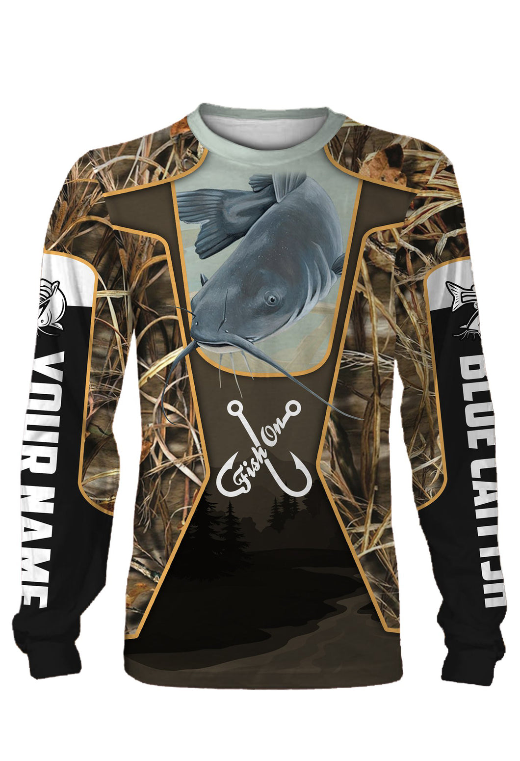 Blue Catfish Customized Name Fish on 3D All over printed Long sleeve, hoodie, Zip up hoodie - FSA33