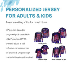 Load image into Gallery viewer, Motocross kid men women purple dirt bike jersey personalized UPF30+ MX shirt racing motorcycle PDT22
