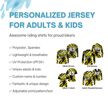 Load image into Gallery viewer, Yellow adult kid MTB jersey UPF30+ mountain biking shirt Custom extreme cycling bicycle gear| SLC50