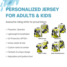 Load image into Gallery viewer, Yellow BMX jersey UPF30+ Off-road bike shirt Cycling gear Adult youth BMX bicycle motocross clothes| SLC85