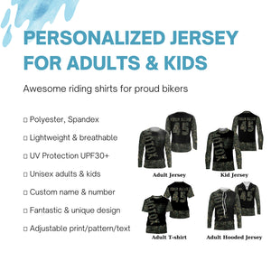 Kid&Adult custom camo motocross jersey UPF30+ MotoX racing dirt bike off-road motorcycle racewear| NMS938