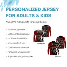 Load image into Gallery viewer, Custom Patriotic BMX racing jersey American UPF30+ freestyle Adult kid shirt USA cycling gear| SLC72