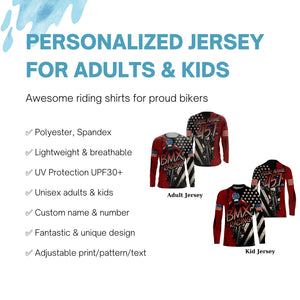 Custom Patriotic BMX racing jersey American UPF30+ freestyle Adult kid shirt USA cycling gear| SLC72