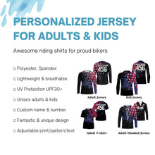 Load image into Gallery viewer, Personalized dirt bike jersey American flag adult&amp;kid UPF30+ Motocross MX Racing off-road shirt| NMS912