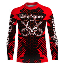 Load image into Gallery viewer, Fish Reaper Skull Custom Long Sleeve performance Fishing Shirts, Skull Fishing jerseys TMTS070