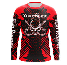 Load image into Gallery viewer, Fish Reaper Skull Custom Long Sleeve performance Fishing Shirts, Skull Fishing jerseys TMTS070