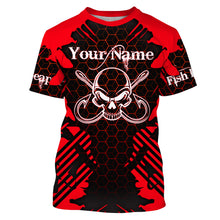 Load image into Gallery viewer, Fish Reaper Skull Custom Long Sleeve performance Fishing Shirts, Skull Fishing jerseys TMTS070