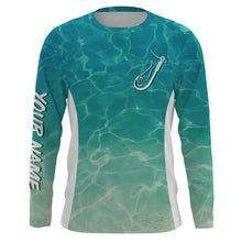 Load image into Gallery viewer, Sea camo Fishing Hook Custom UV Long Sleeve Fishing Shirts, tournament Fishing apparel TTN64