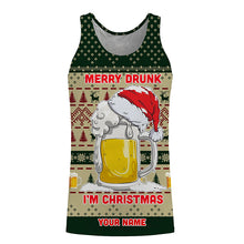 Load image into Gallery viewer, Funny Festive Drinking Gift Merry Drunk I'm Christmas Ugly Sweater Customize Name 3D Shirt TTN101