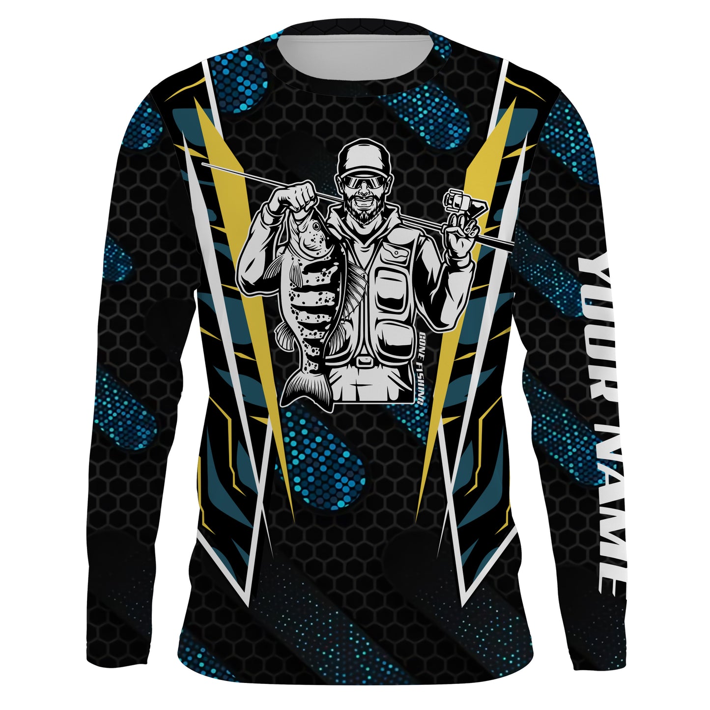 Vintage Fisherman Custom Name Long Sleeve Performance Fishing Sun Protection UV Shirts TTN86