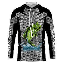 Load image into Gallery viewer, Personalized Bass Fishing jerseys, Bass Fishing scales Custom Long Sleeve Fishing tournament shirts - TTN37