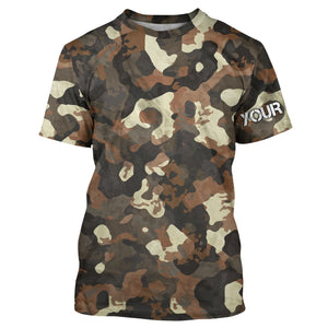 Personalized Brown Camouflage Custom Long Sleeve UV Fishing Shirts TTN116