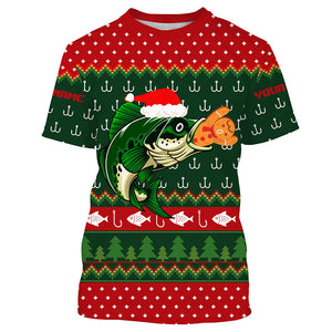 Ugly Christmas Sweater Gingerbread Bass Fishing Shirt, Christmas Fishing Gift for men, women, kid TTN104