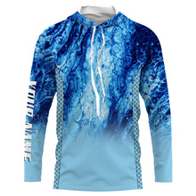 Load image into Gallery viewer, Performance Fishing Shirt for Men Long Sleeve Sun Protection Blue Sea Camo Jerseys TTN79