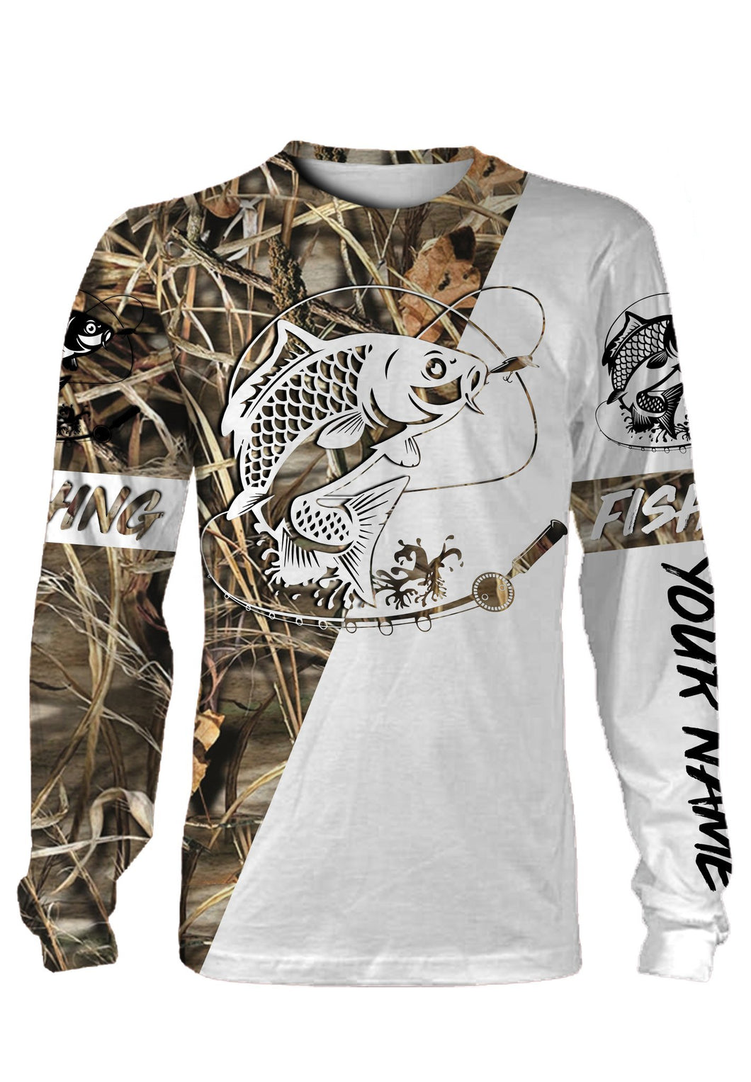Carp Personalized fishing tattoo camo all-over print long sleeve, T-shirt, Hoodie, Zip up hoodie - FSA6W