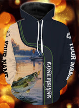 Load image into Gallery viewer, Personalized name gone fishing full printing hoodie, zip up, sweater