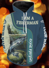 Load image into Gallery viewer, I am a fisher man salmon fishing full printing shirt and hoodie - TATS50