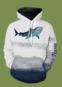 Personalized shark fishing 3D full printing shirt and hoodie for adult and kid - TATS11