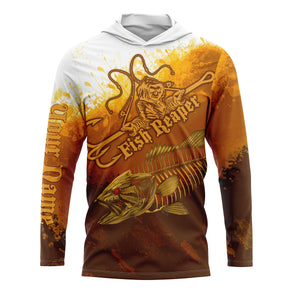 Fishing reaper Halloween style UV protection quick dry Customize name long sleeves UPF 30+ personalized gift