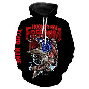 Bass Fishing Hook On Freedom Custom Name Full Print Fishing Shirts Personalized Gift TATS94