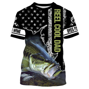 Bass Fishing Reel Cool Dad Custome Name 3D All Over Printed Shirts Personalized gift TATS131