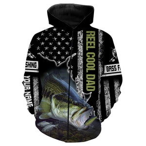 Bass Fishing Reel Cool Dad Custome Name 3D All Over Printed Shirts Personalized gift TATS131