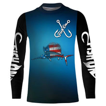 Load image into Gallery viewer, Sailfish fishing skeleton USA Flag full printing shirts TATS102