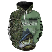 Load image into Gallery viewer, Kayak Bass Fishing Custom name 3D All over print shirts - personalized gift TATS147