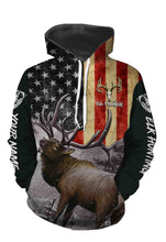 Load image into Gallery viewer, Elk Hunting US Flag Custome Name 3D All Over Printed Shirts Personalized gift TATS133