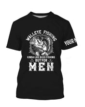 Load image into Gallery viewer, Walleye Fishing Funny Quote Custom Name Fishing Shirt Personalized Gift TATS108