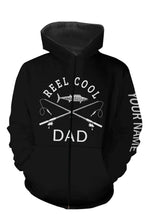 Load image into Gallery viewer, Reel Cool Dad Funny Quote Custom Name Fishing Shirt Personalized Gift TATS109