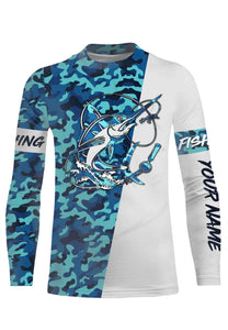 Swordfish Fishing Sea Camo Custom Name Full Printing Shirts Personalized Gift TATS114