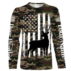 Deer hunting custom name America flag camo all over print Shirts, Hoodie, Zip up hoodie TATS212