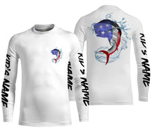 Load image into Gallery viewer, Mahi Mahi Fishing American Flag Custom Long sleeve performance Fishing Shirts, Patriotic Fishing apparel - IPHW1445