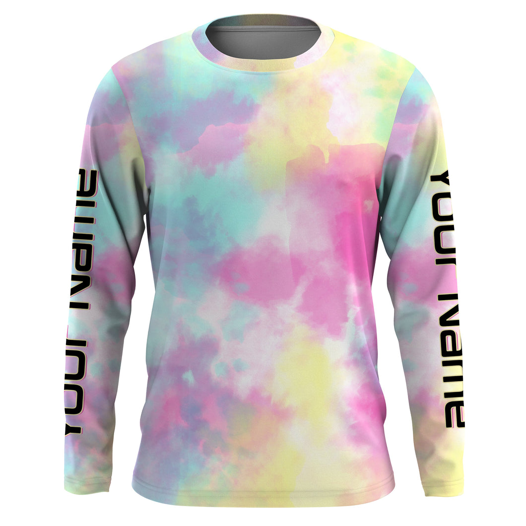 Custom Womens pastel Tie Dye Shirts, UV Long Sleeve Fishing Shirts for women - IPHW1722