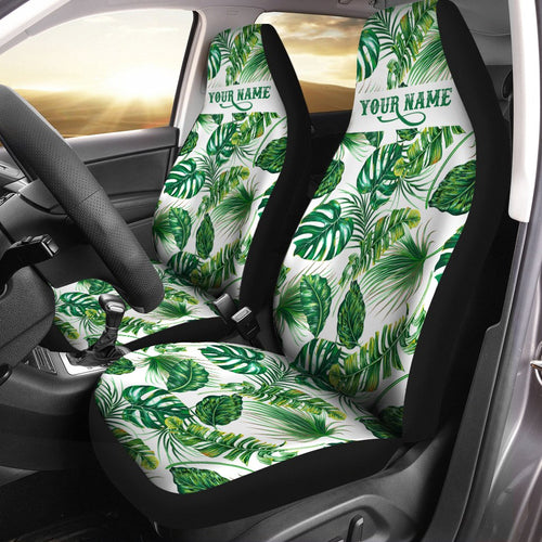 Monstera leaf background Custom Car Seat Covers, Tropical Plants Monstera leaves Car Accessories - IPHW1007