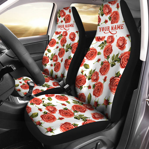 Beautiful Rose Custom Car Seat Covers, personalized Car Accessories for girls, women, ladies - IPHW1011