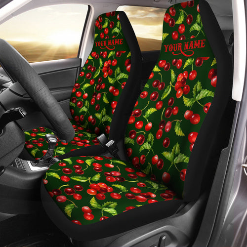 Classic black with red cherries pattern Custom Car Seat covers, Fruit pattern Car Seat protector - IPHW1016