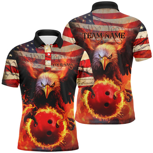 American Flag We The People Custom Eagle Bowling Shirts For Men, Patriotic Bowling Team Jerseys IPHW5287