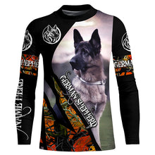 Load image into Gallery viewer, German Shepherd Hunting dog orange camo Customize 3D All over print shirts - various styles to choose all over  T shirt, Long sleeve, Sweatshirt, Tank Top, Zip up, Hoodie - IPH2148