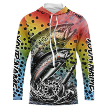 Load image into Gallery viewer, Rainbow Trout Fly Fishing Custom Long Sleeve Tournament Fishing Shirts, Trout Fishing Jerseys IPHW5592