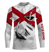Load image into Gallery viewer, Alabama Flag 3D Fish Hook UV Protection custom Long Sleeve performance Fishing Shirts IPHW484