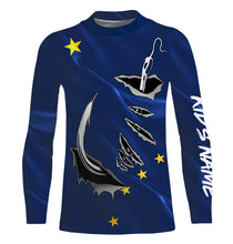 Load image into Gallery viewer, Alaska Flag Fishing 3D Fish Hook Personalized UV  long sleeves performance fishing shirts -  IPHW485