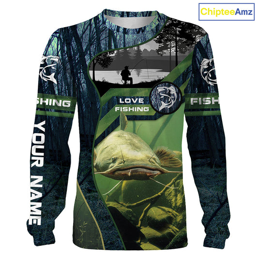 Flathead Catfish Custom name All over print shirts - personalized fishing gift for men, women and kid - IPH1312
