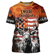 Load image into Gallery viewer, Personalized Us Flag Deer Hunting Shirts Patriotic Deer Hunter Apparel Big Game Hunting Clothes For Men Women IPHW5492