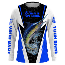 Load image into Gallery viewer, Personalized Marlin Fishing jerseys, Marlin Fishing Long Sleeve Fishing tournament shirts | blue - IPHW2380