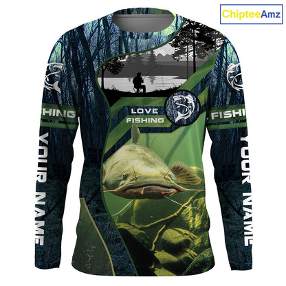 Catfish Custom Long Sleeve performance Fishing Shirts, Catfish Fishing jerseys - IPHW2388