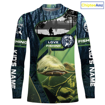 Catfish Custom Long Sleeve performance Fishing Shirts, Catfish Fishing jerseys - IPHW2388