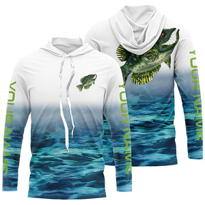 Custom Crappie Tournament Long Sleeve Fishing Shirts, Crappie Performance Fishing Jerseys IPHW4796