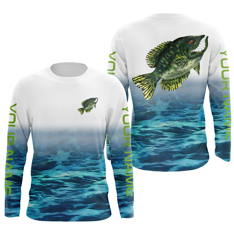 Custom Crappie Tournament Long Sleeve Fishing Shirts, Crappie Performance Fishing Jerseys IPHW4796